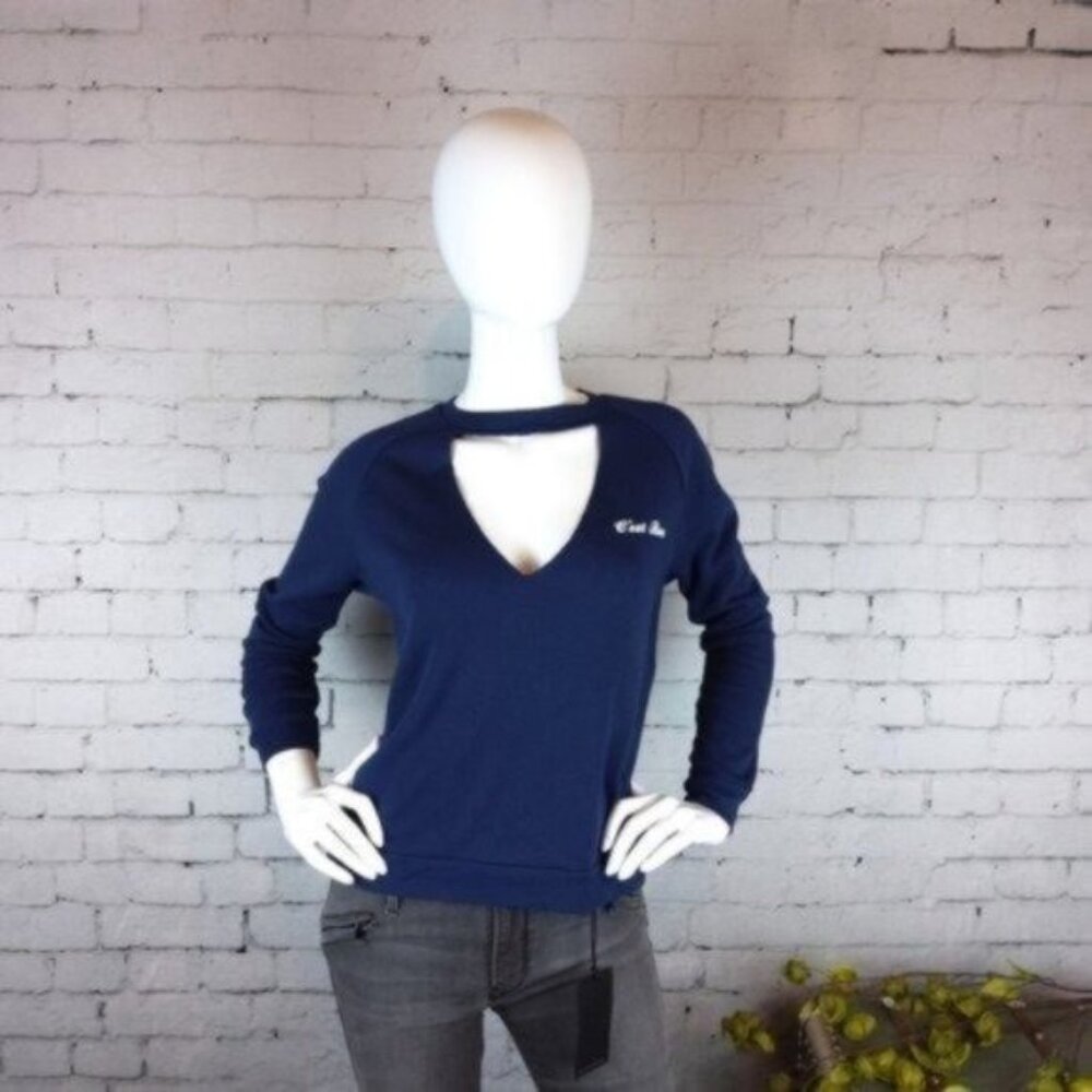 PST Los Angeles Super Soft Choker Sweatshirt Navy Small